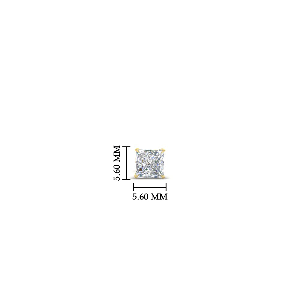 0.75 Ct. Single Stud Mens Diamond Earring with 14K Yellow Gold White Diamond
