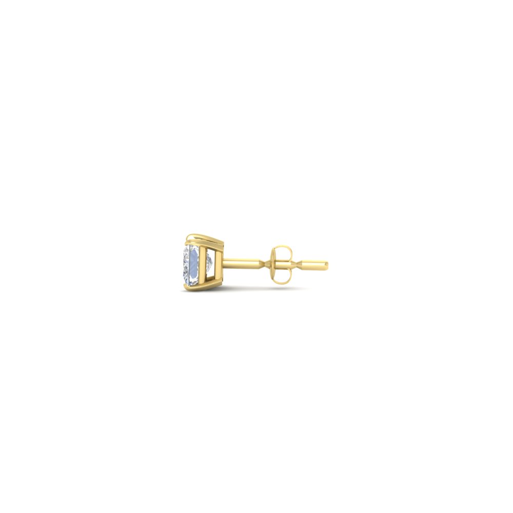 0.75 Ct. Single Stud Mens Diamond Earring with 14K Yellow Gold White Diamond