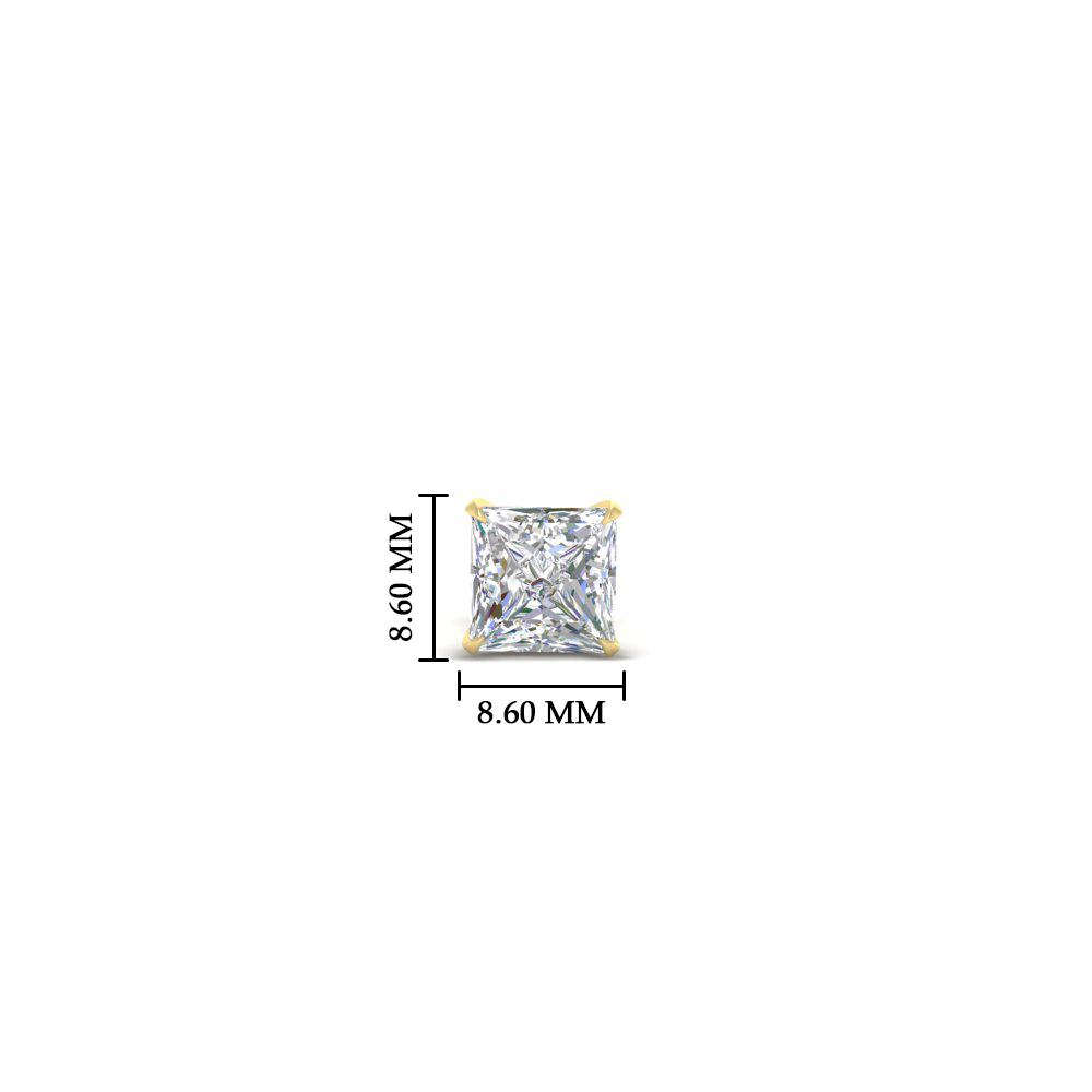 3 Carat Diamond Stud Earring For Men with 14K Yellow Gold White Diamond