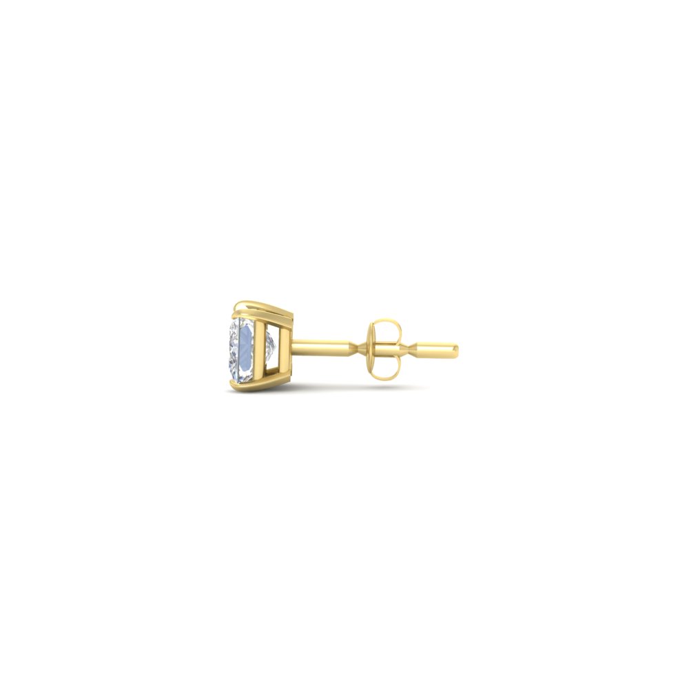 3 Carat Diamond Stud Earring For Men with 14K Yellow Gold White Diamond