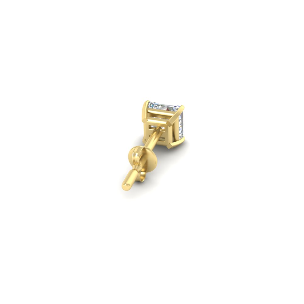3 Carat Diamond Stud Earring For Men with 14K Yellow Gold White Diamond