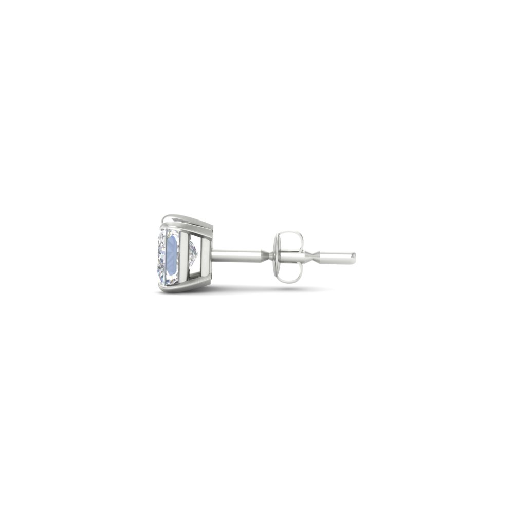 5 Carat Square Cut Mens Earring with 14K White Gold White Diamond