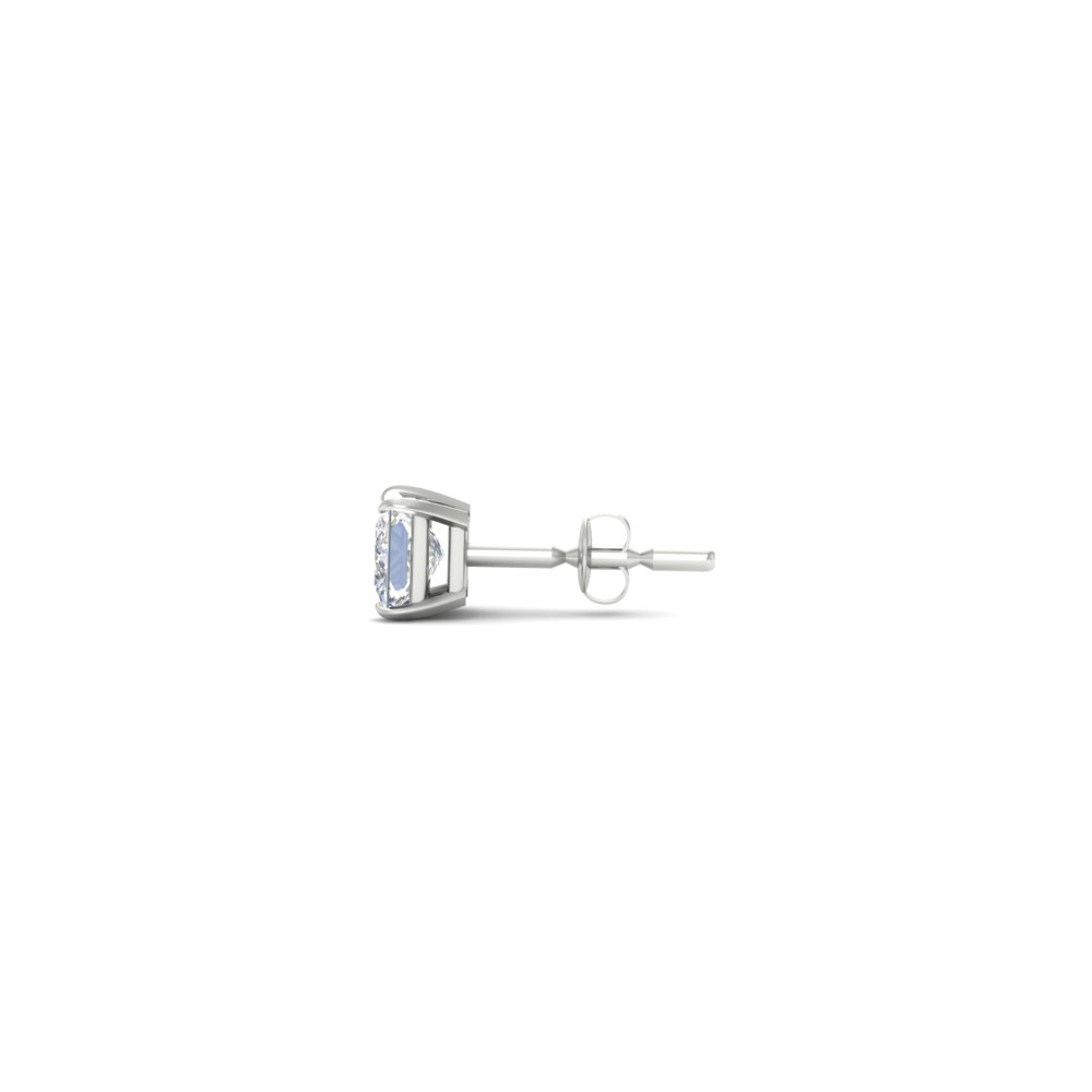 Earring For Men 2 Carat Princess Cut Stud with 14K White Gold White Diamond