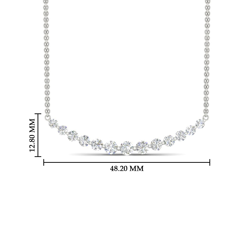 1.5 Carat Graduated Diamond Anniversary Necklace with 14K White Gold White Diamond