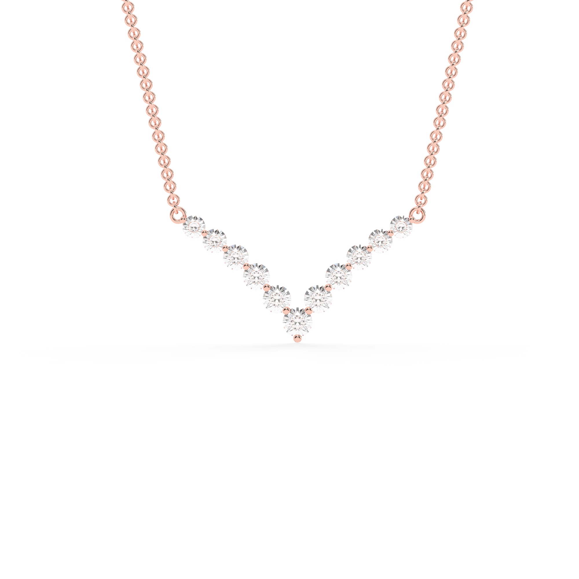 LADIES PENDANT WITH CHAIN 0.75CT ROUND DIAMOND 14K WHITE GOLD