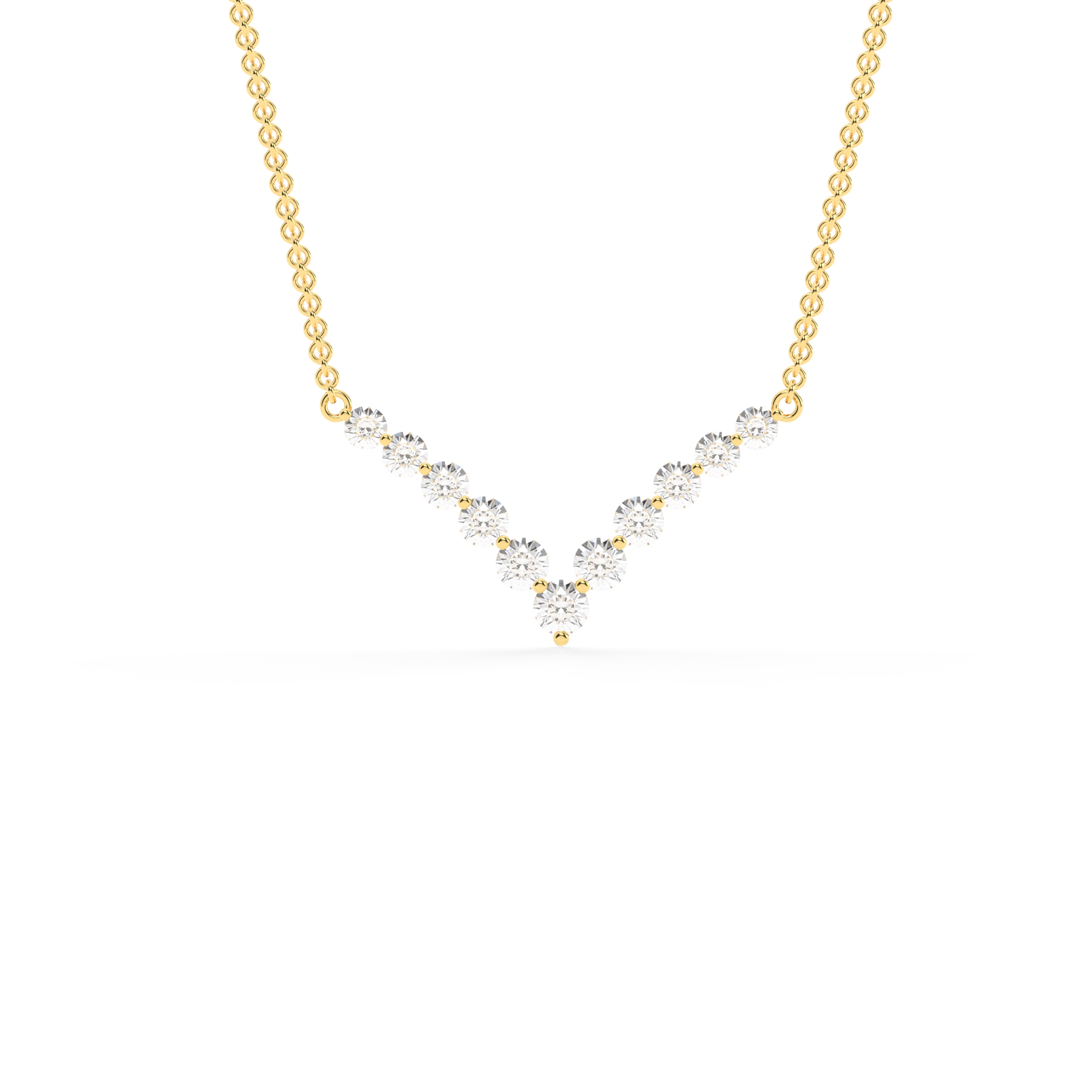 LADIES PENDANT WITH CHAIN 0.75CT ROUND DIAMOND 14K WHITE GOLD