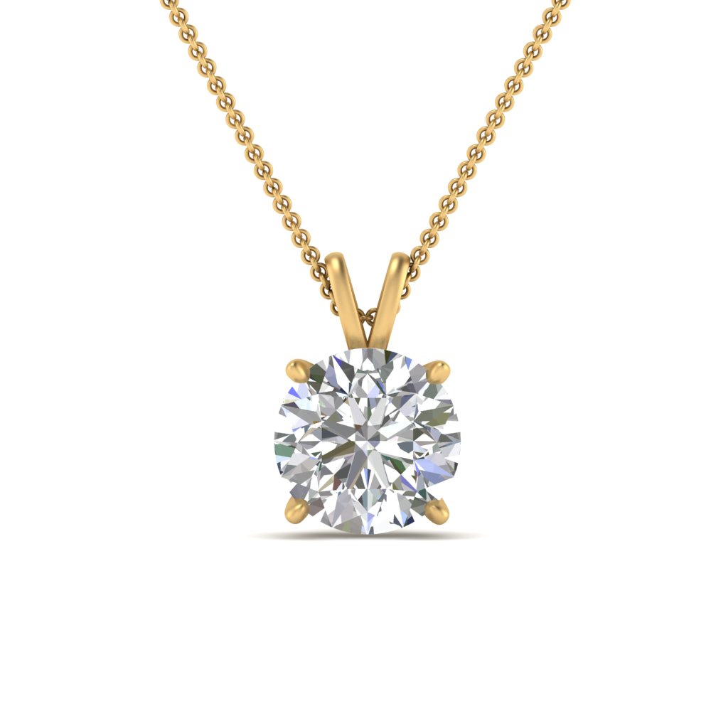 4 Prong Basket Princess Lab Created Diamond Solitaire Necklace – With  Clarity