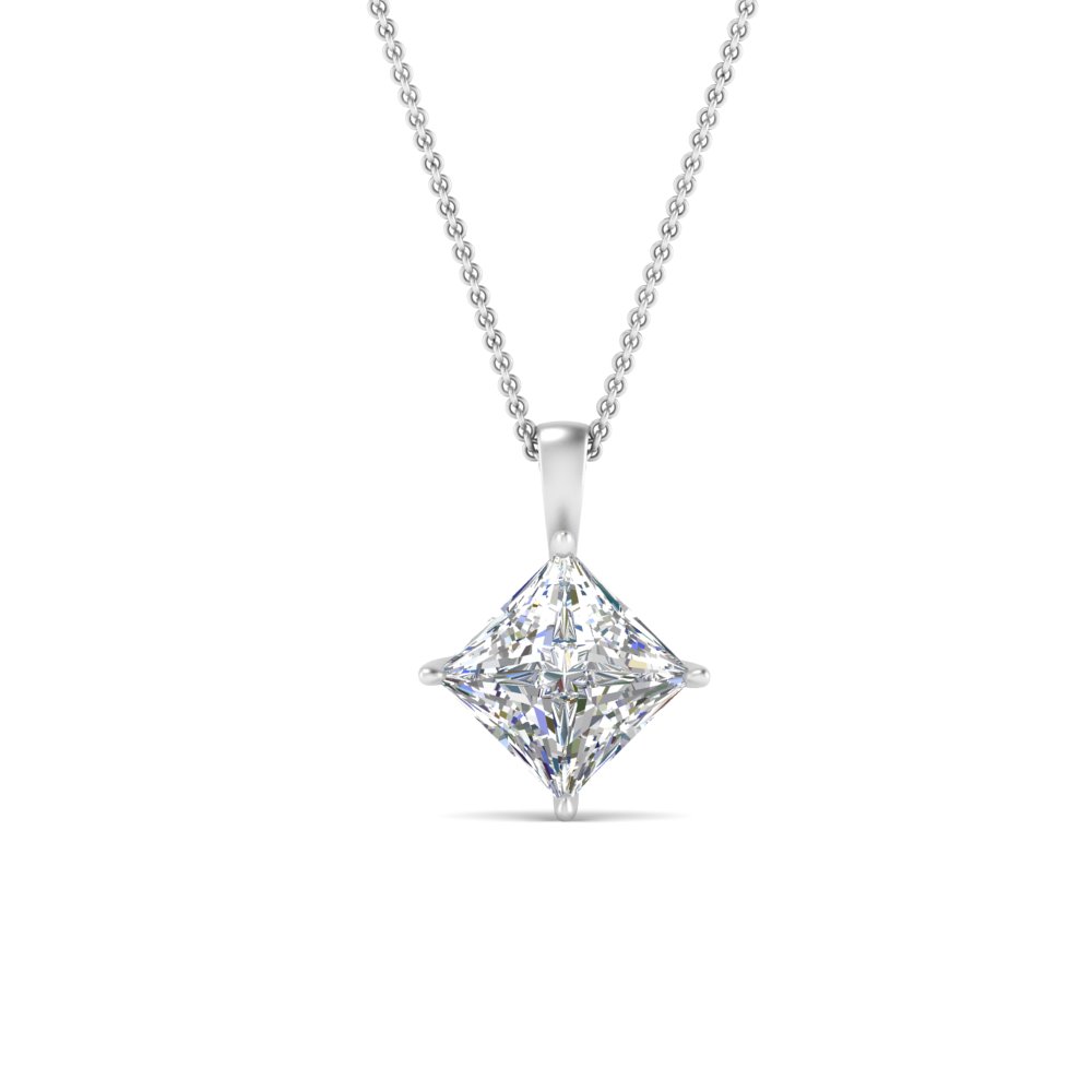 Lugaro 18k White Gold 0.32 Ct Princess Cut Canadian Diamond Solitaire  Pendant And Chain | Southcentre Mall