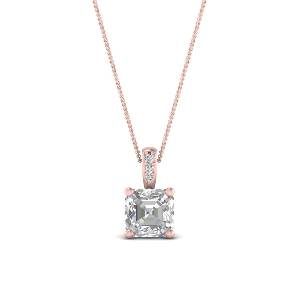 Enchanted Diamond Drop Pendant with 14K Rose Gold White Diamond