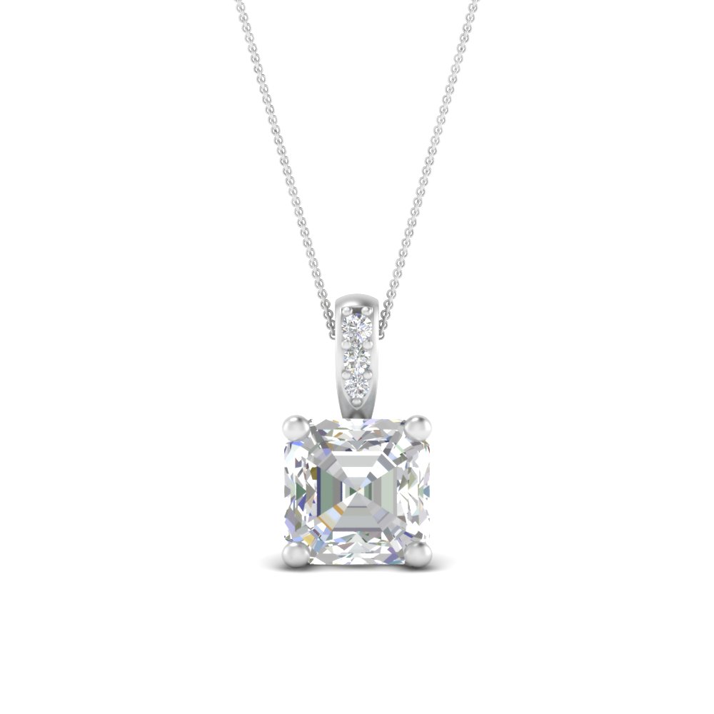 Sterling Silver 3 Carat Clear Asscher Cut Necklace with Halo” – Exposures  International Gallery of Fine Art