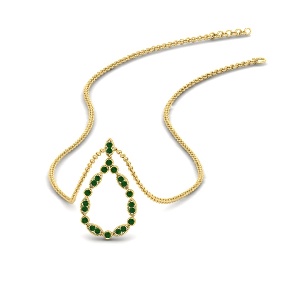 Amber Green Diamond Shape Pendant