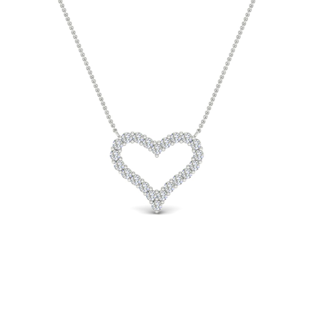 0.50 carat diamond heart pendant in white gold FD PD11208ANGLE1 NL WG