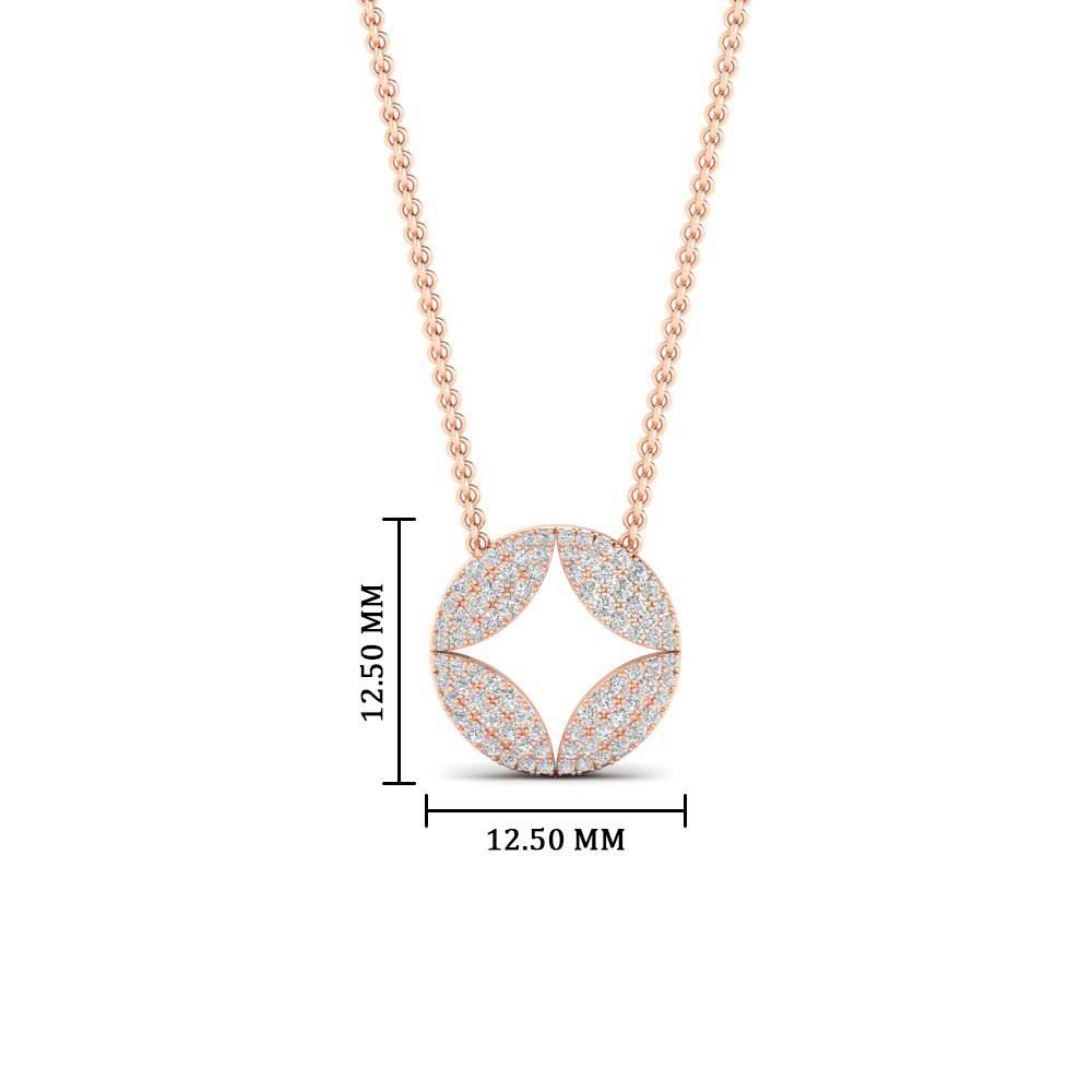 Classic Infinite Circle Pendant with 14K Rose Gold White Diamond