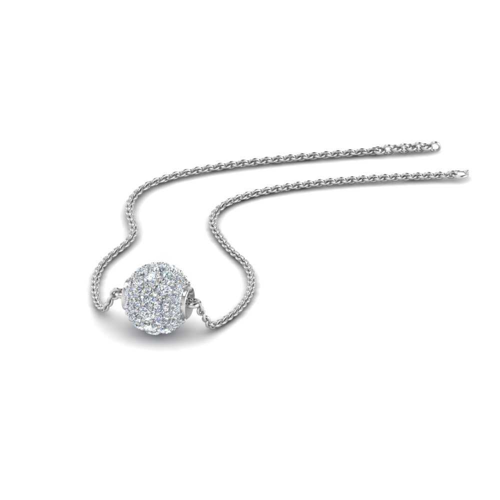 diamond ball pendant white gold