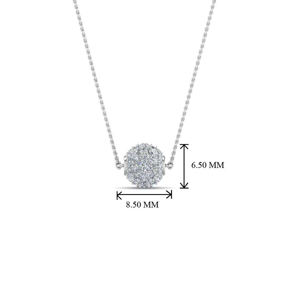 Gold Ball Pendant For Women with 14K White Gold White Diamond