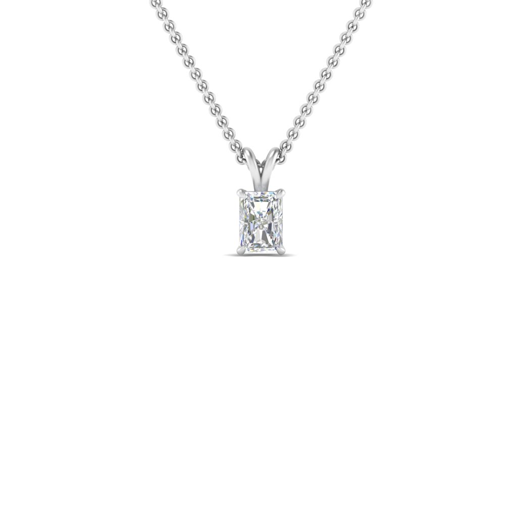 0.50 ct. diamond radiant solitaire necklace in FDPD8469 RA 0.50CT NL WG
