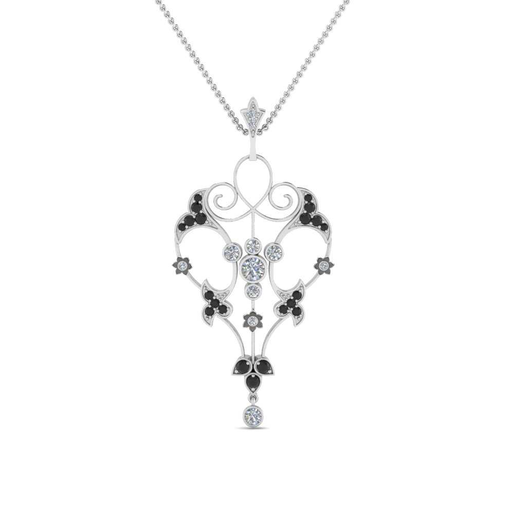 3.00 CT Round Cut White Diamond Antique Victorian Edwardian Pendant high quality Necklace In 14kt White Gold Finish