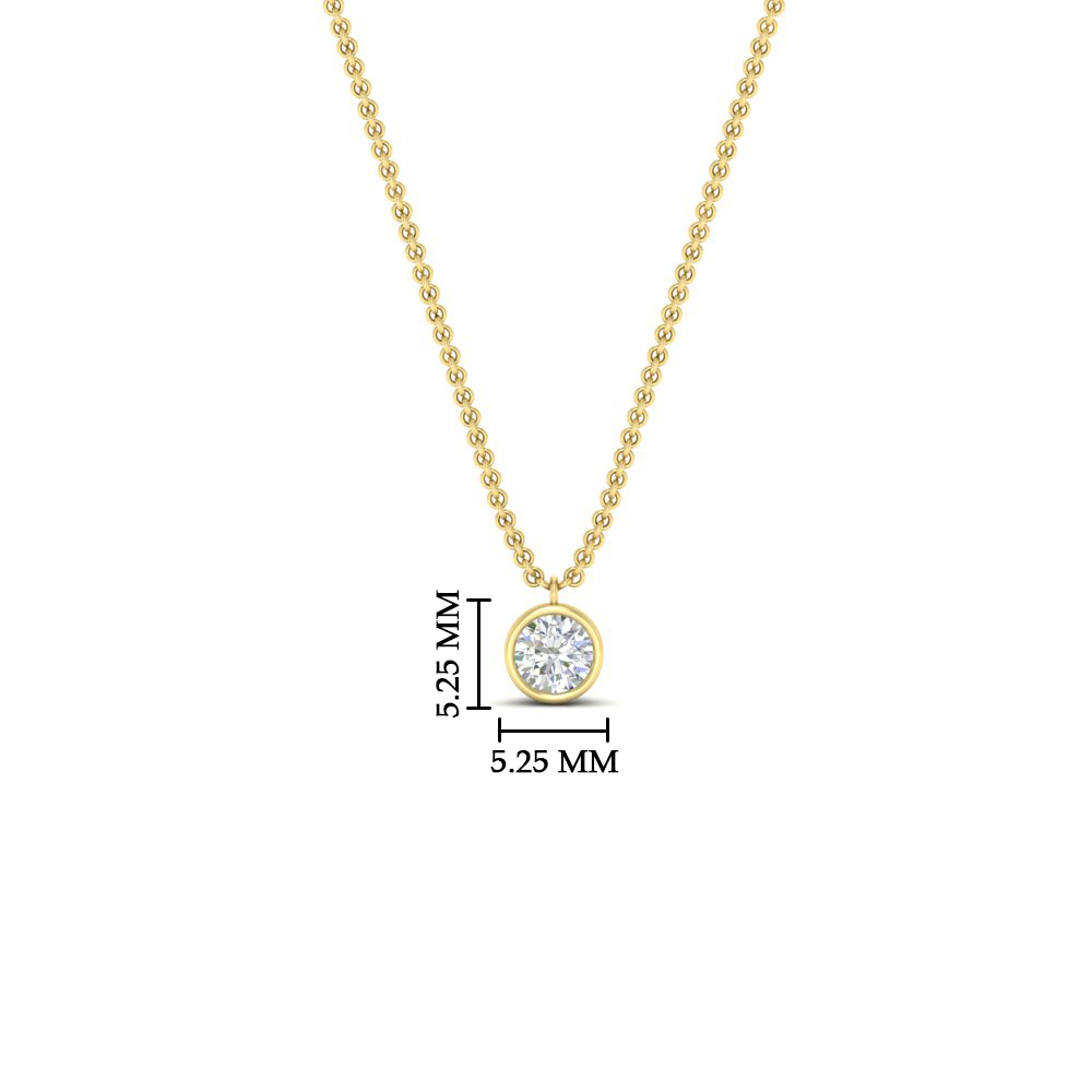 LADIES  PENDANT WITH CHAIN 0.25CT ROUND DIAMOND 14K YELLOW GOLD