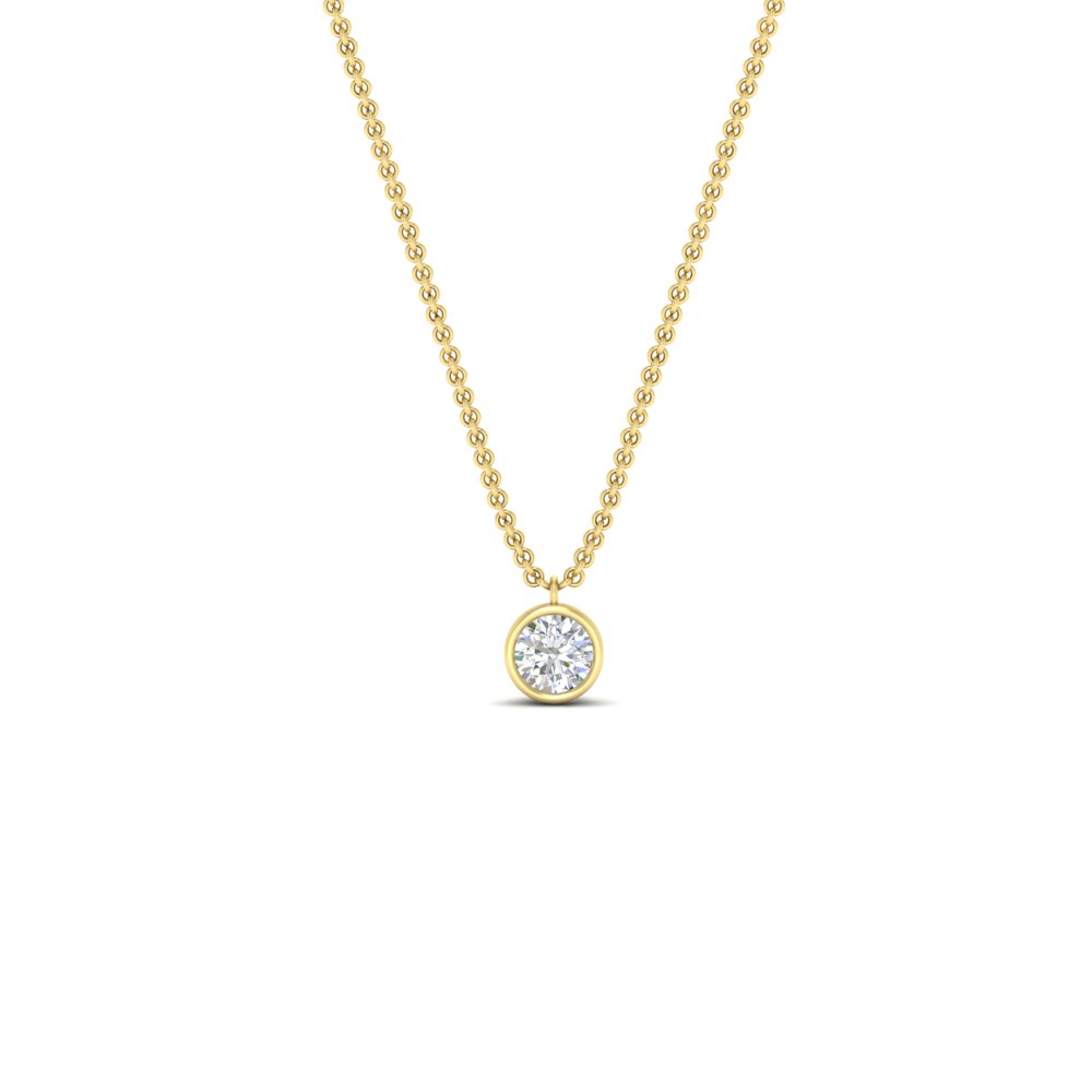 LADIES PENDANT WITH CHAIN 0.25CT ROUND DIAMOND 14K YELLOW GOLD LADIES PENDANT WITH CHAIN 0.25CT ROUND DIAMOND 14K YELLOW GOLD