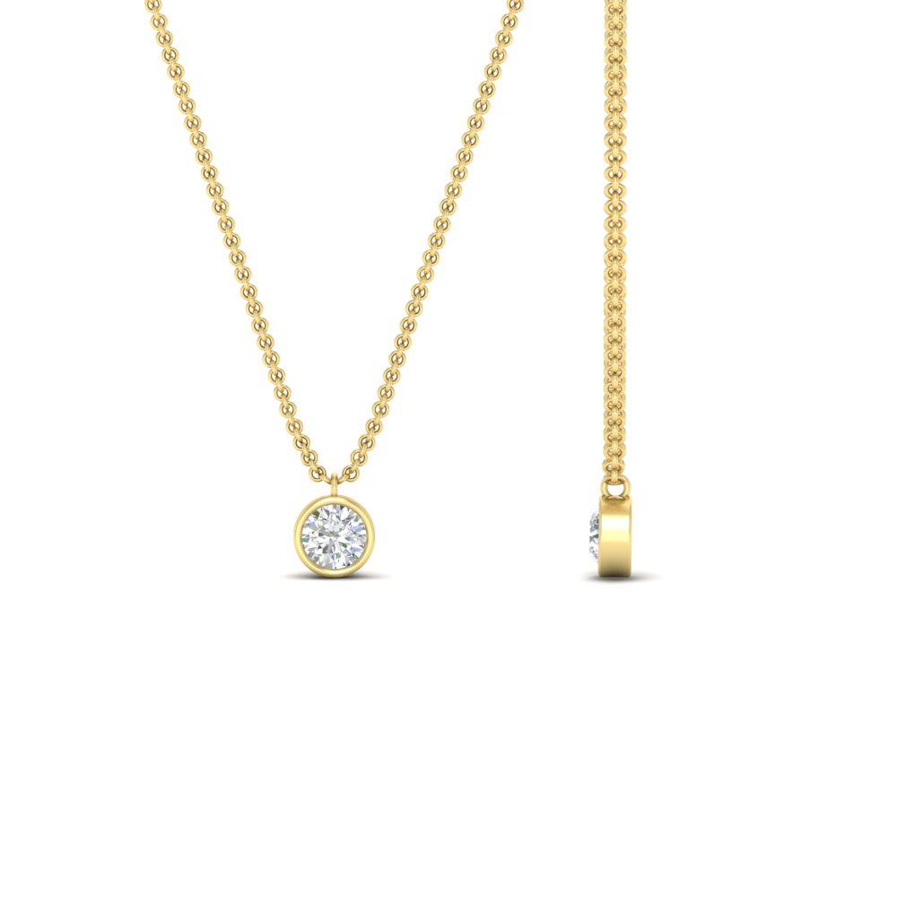 LADIES  PENDANT WITH CHAIN 0.25CT ROUND DIAMOND 14K WHITE GOLD