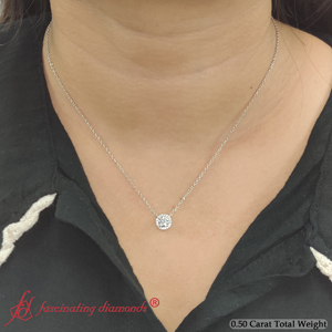 Classic+Round+Halo+Diamond+Pendant+In+Sterling+Silver FDPD10984 0.50+CT 6