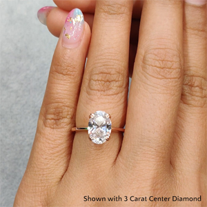 3 carat oval shaped lab diamond solitaire ring in rose gold FD9239R(1)