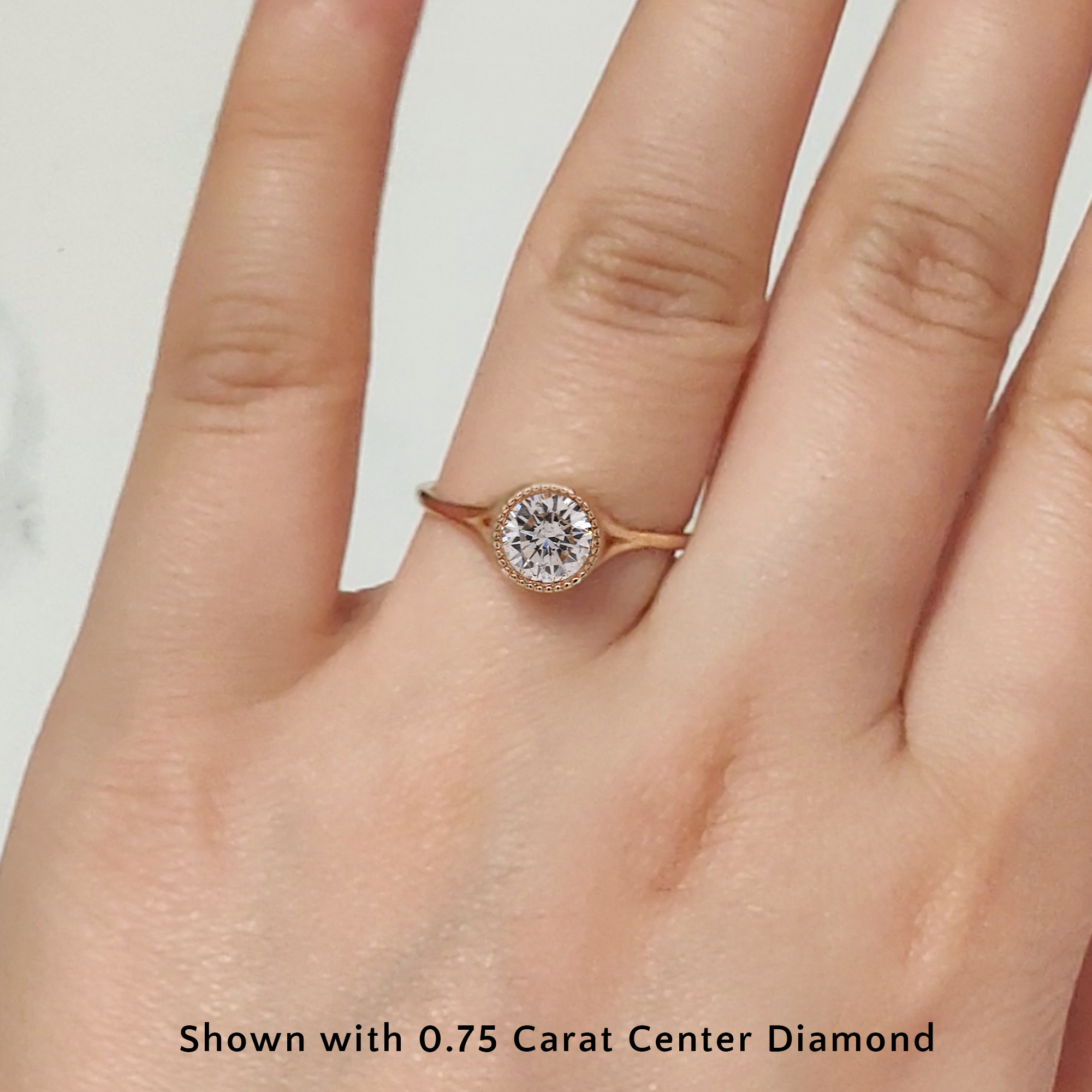 Bezel Set Halo Round Cut Engagement Ring – SEA Wave Diamonds