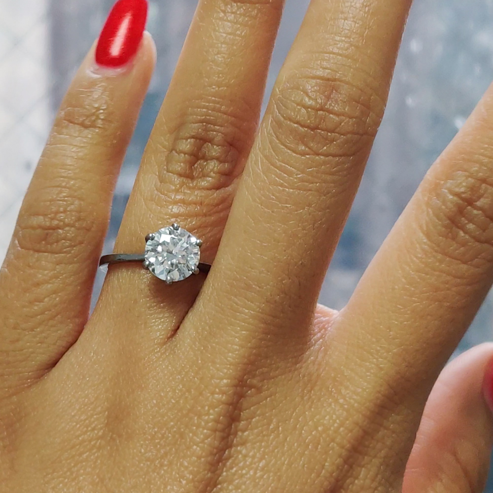 Buy 6 Carat F/VS1 Round Cut Lab Grown Diamond Prong Set Engagement Ring,  IGI Certified Lab Created Diamond Ring, 14k White Gold Online in India -  Etsy