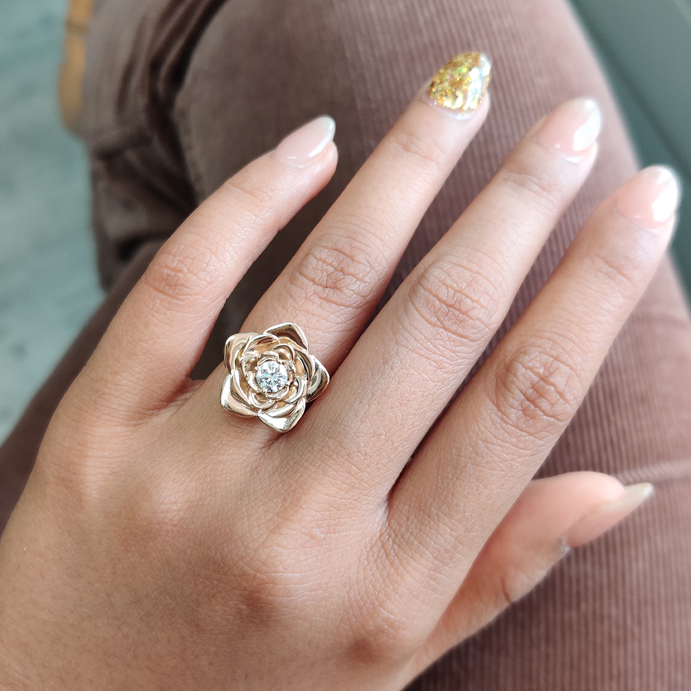 Fascinating Diamonds Flower Diamond Engagement Ring