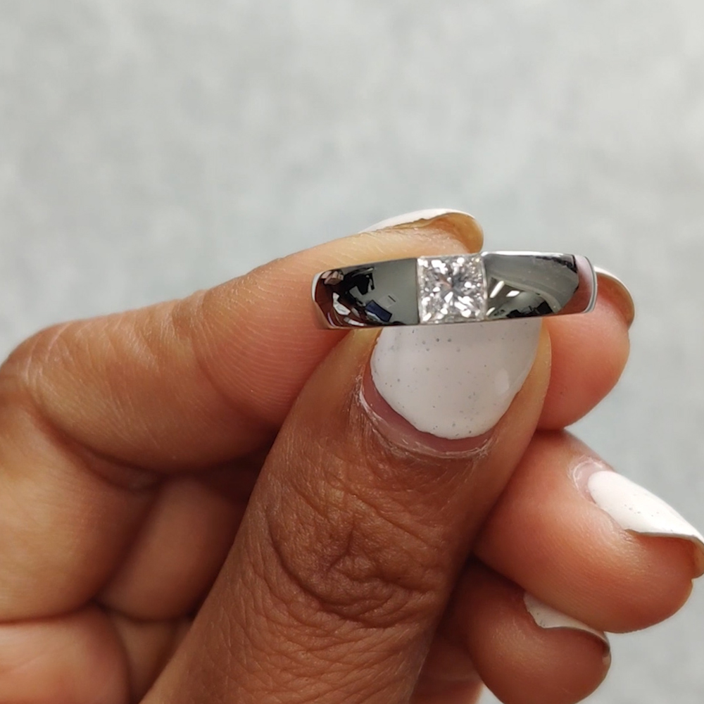 Half-Bezel Twist Engagement Ring *SETTING ONLY*