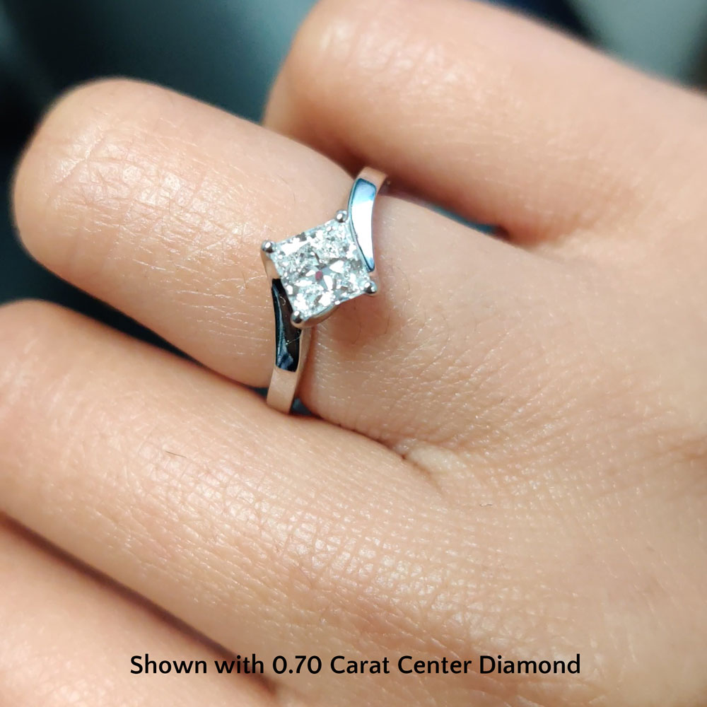 950 Platinum Engagement Diamond Rings Certified Lab Created 2 Carat Radiant  Cut