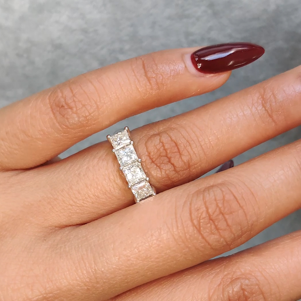 Princess Cut Five Stone Wedding Anniversary Ring (2 Ct.) In 18K