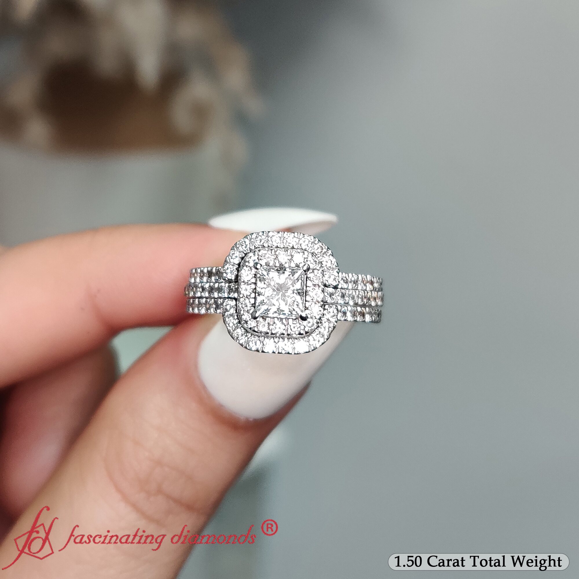 Princess Cut Cheap Halo Rings Princess Cut Diamond Halo Engagement