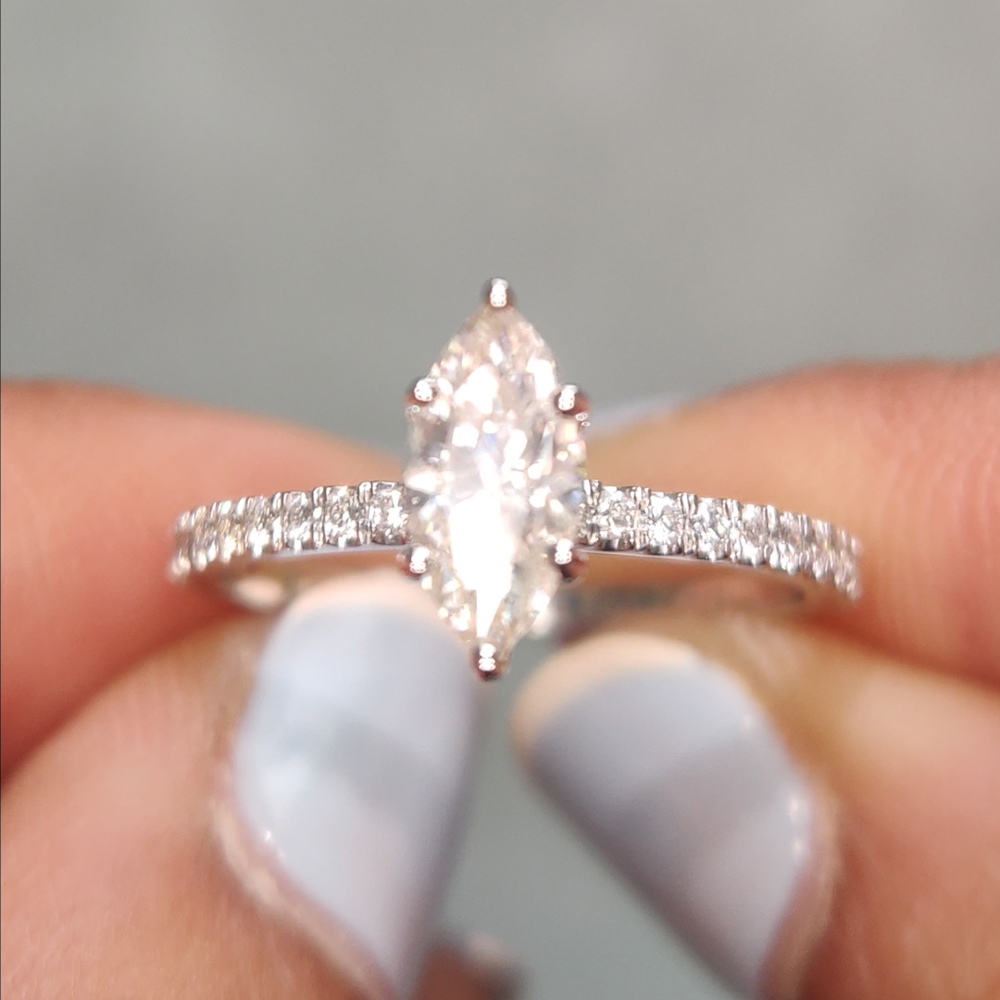 18K Rose Gold Mona Scalloped Pave Infinity Diamond Ring