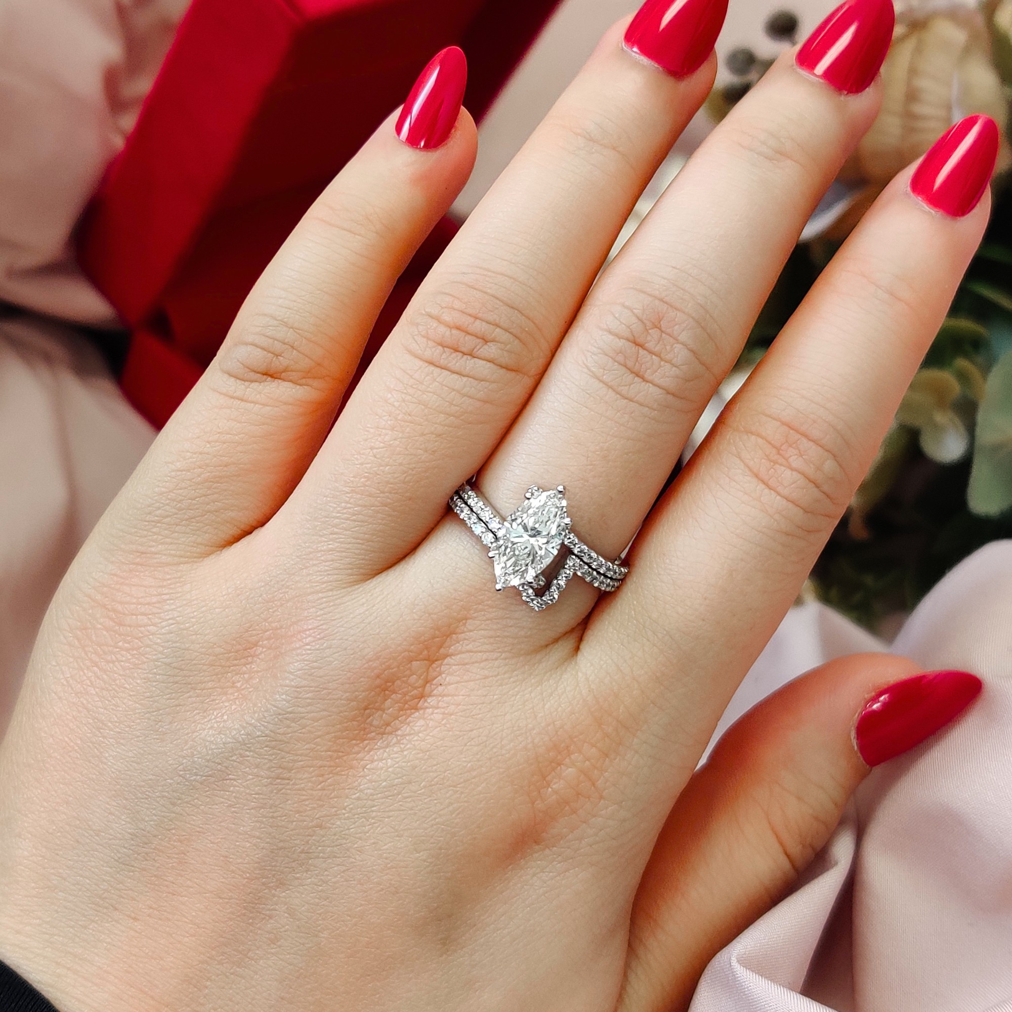 Bypass Diamond Bridal Ring Set