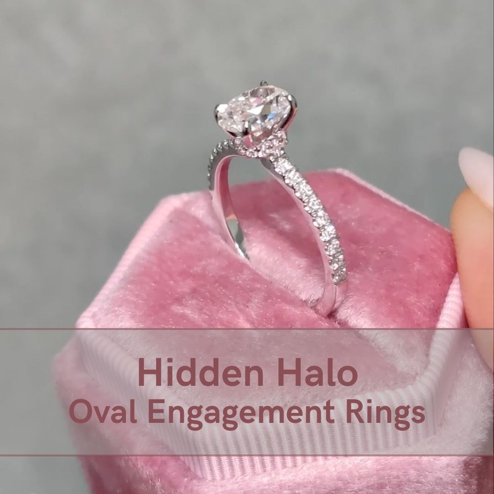 Hidden Halo Oval Engagement Rings | Fascinating Diamonds