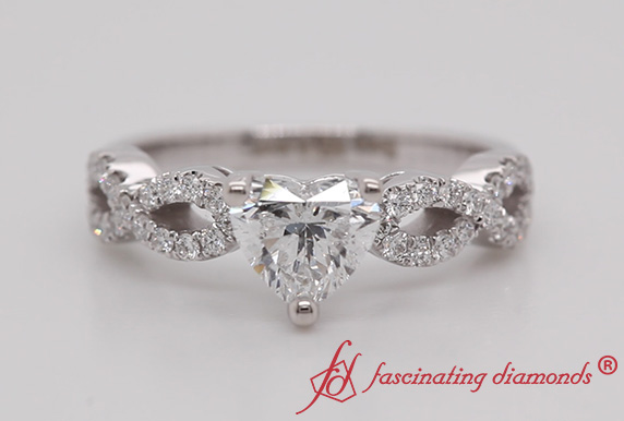Heart Diamond Braided Engagement Ring