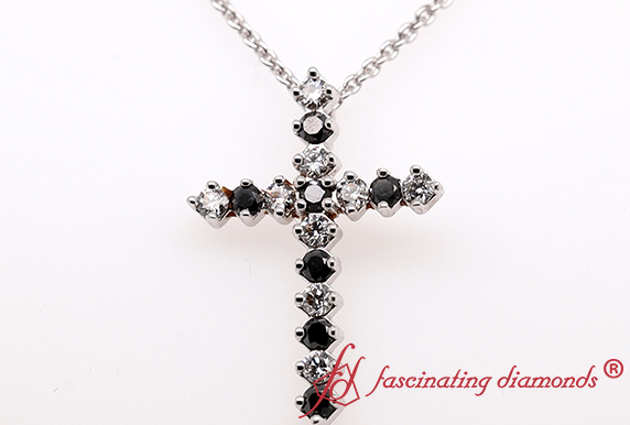 Black Diamond Cross Religious Pendant