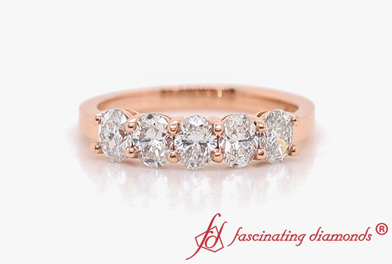 Oval Shaped Diamond 5 Stone Ring In Rose Gold - Fascinating Diamonds Blog