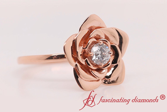 Flower Lab Diamond Solitaire Ring 