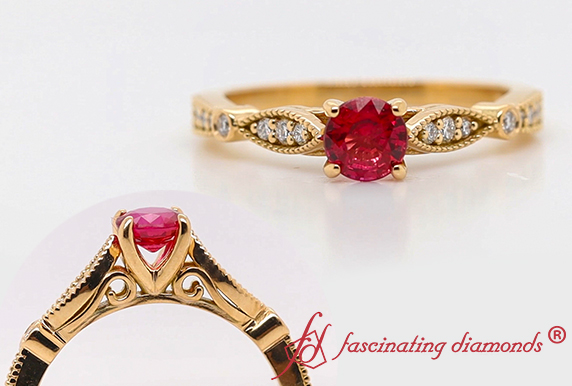 Ruby Vintage Non Traditional Ring 