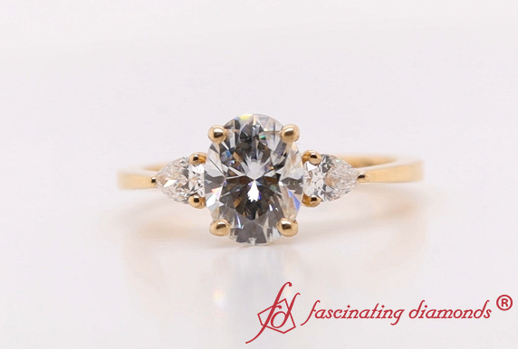 Oval Moissanite Cathedral Ring