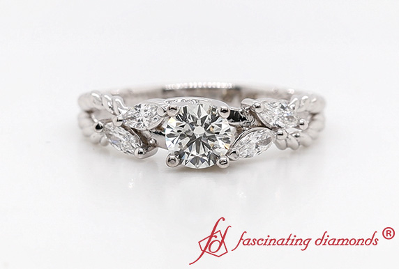 Braided Diamond Engagement Ring 