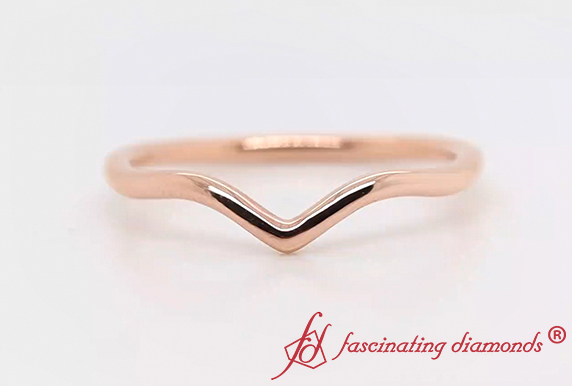 Plain Thin Curved Rose Gold Band