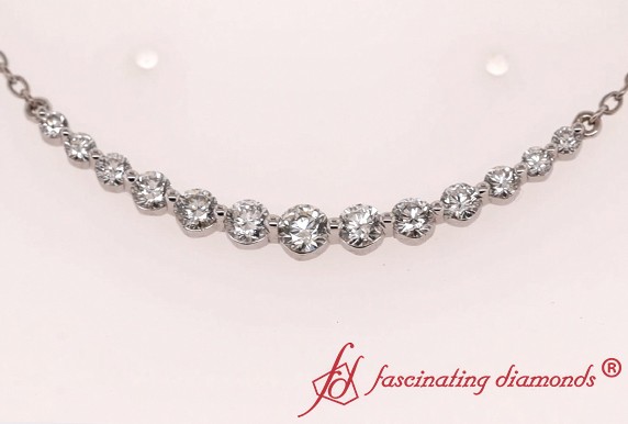 1 Carat Round Graduated Diamond Necklace