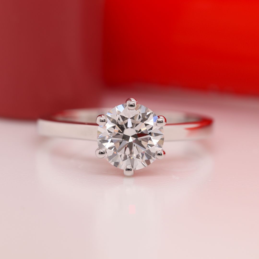 Classic Six-Prong Solitaire Engagement Ring in Platinum