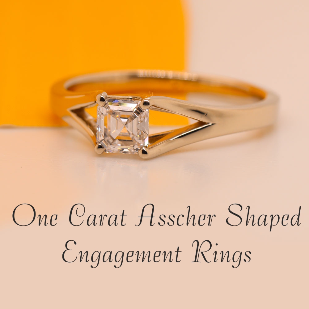 1 Carat Asscher Shaped Engagement Ring