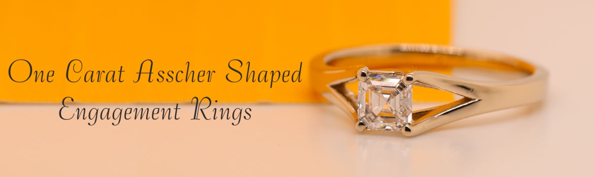 1 Carat Asscher Shaped Engagement Ring