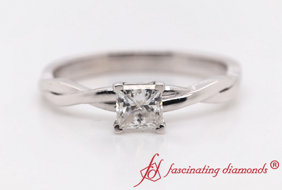 Braided Solitaire Moissanite Ring