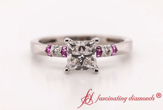 Lab Diamond Ring With Pink Sapphire